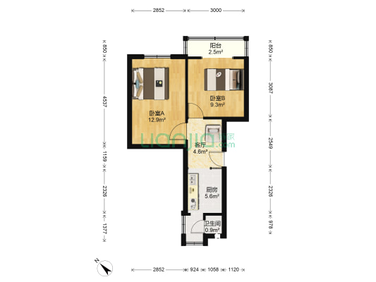 冻青树街52号 2室1厅1卫 43平方