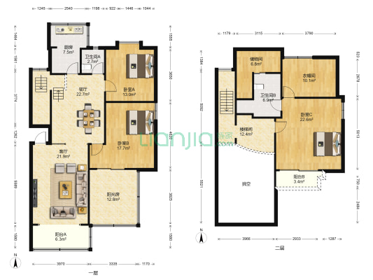 金陵世家 3室2厅2卫 146平方