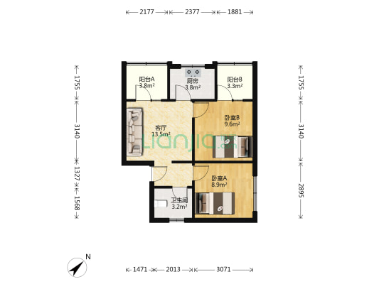 清溪茗苑 2室1厅1卫 53平方