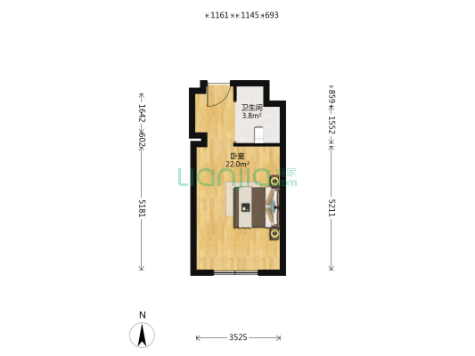 望湖大厦 1室0厅1卫 44平方