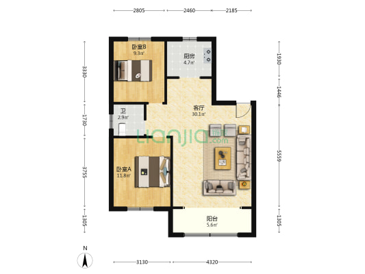 昭华园 2室1厅1卫 97平方