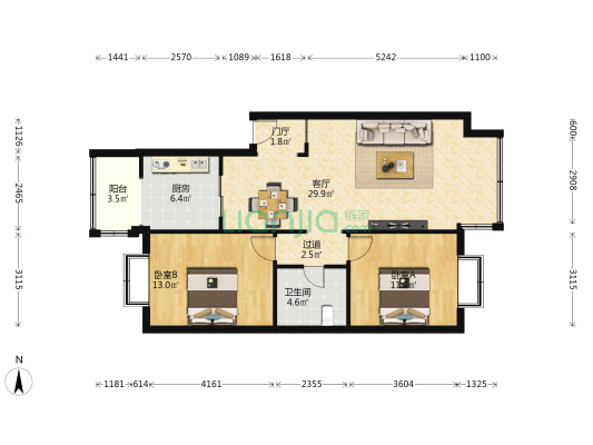 常乐居 2室1厅1卫 91平方