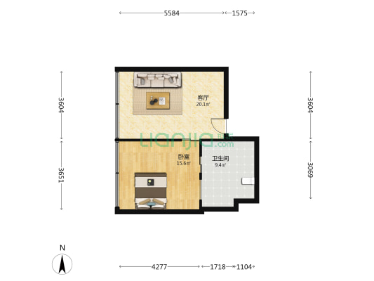 CK尚御 1室1厅1卫 65平方