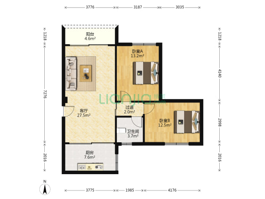 碧景园 2室1厅1卫 83平方