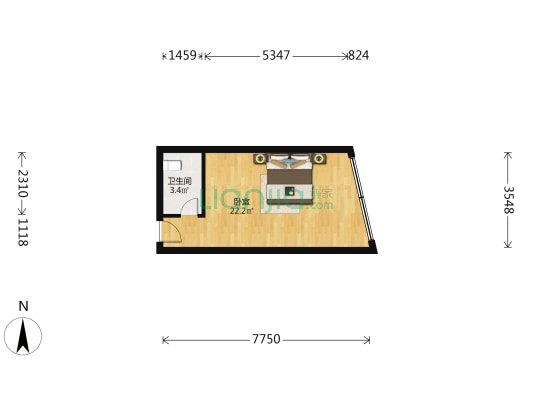 富骅大厦 1室0厅1卫 33平方