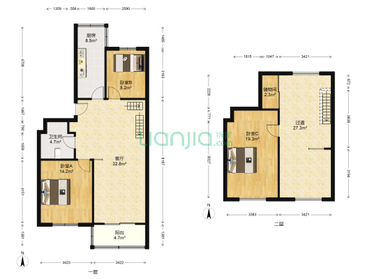 合家福小区 3室1厅1卫 119平方
