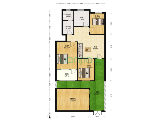 板桥水库管理局家属院 3室1厅2卫 91平方