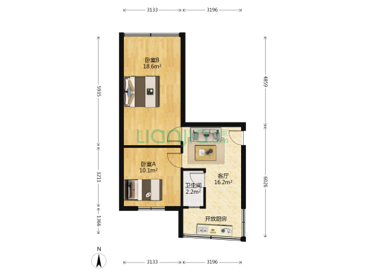市东巷46号 2室1厅1卫 55平方
