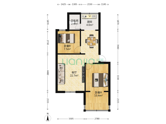 焦化制气厂 2室1厅1卫 57平方