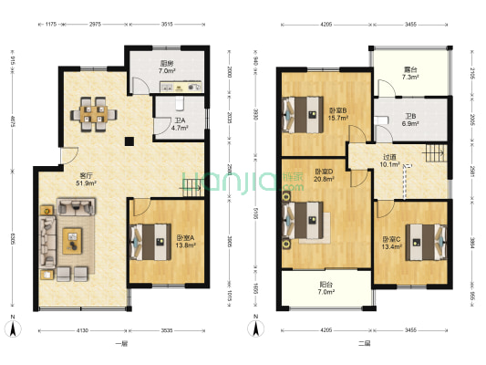 泗洲公寓 4室1厅2卫 170平方