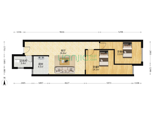 小区配套齐，位置好，高楼层，采光好，项目自带底商-户型图