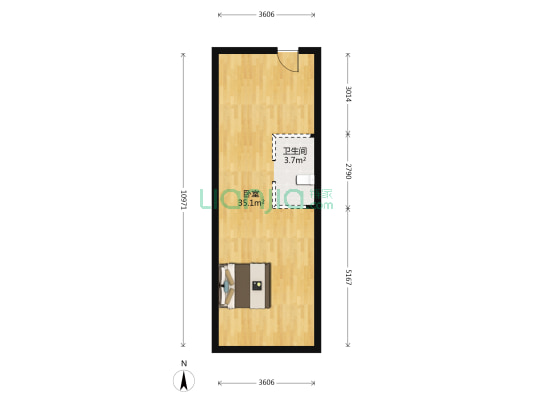 融创方林徽府 1室0厅1卫 58平方