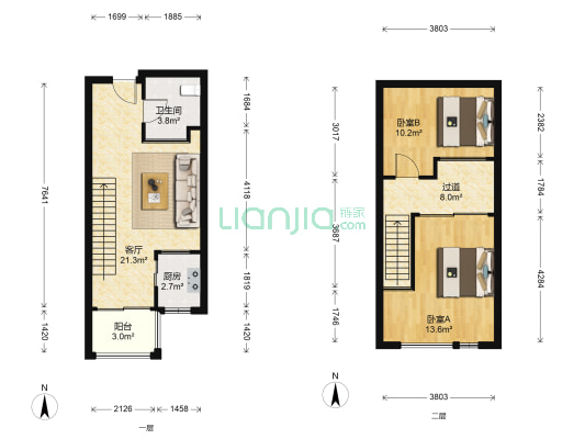 清泉花园 2室1厅1卫 60平方