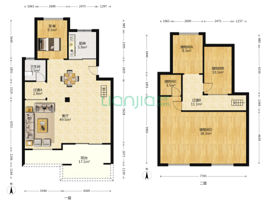 大地•香樟园 1室1厅1卫 89平方