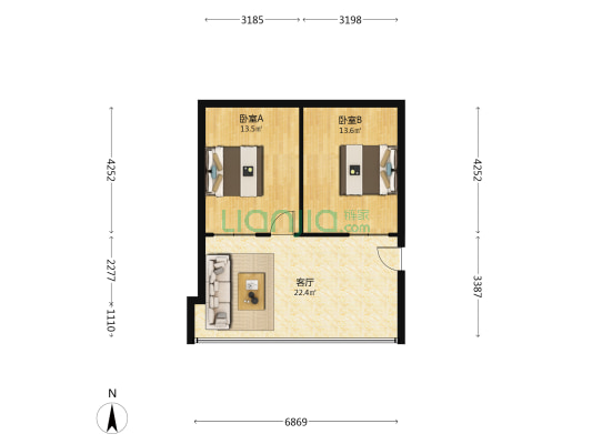 车站路小区 2室1厅0卫 85平方
