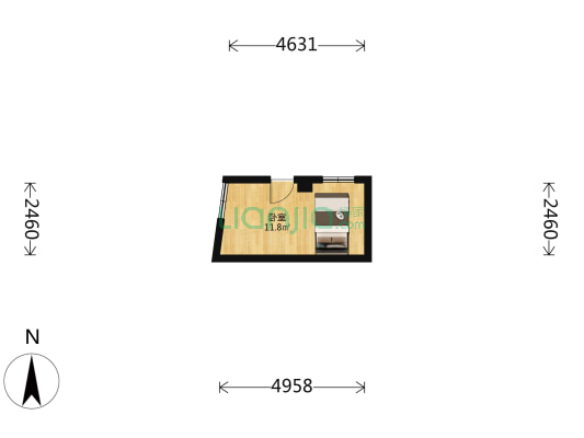 鸿达大厦 1室0厅0卫 10平方