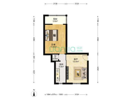 南山小区 1室1厅1卫 48平方
