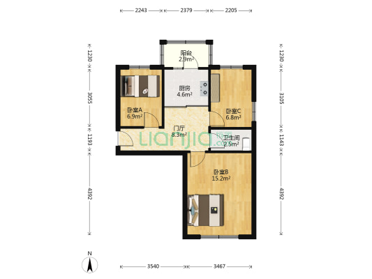 规划街 3室0厅1卫 59平方