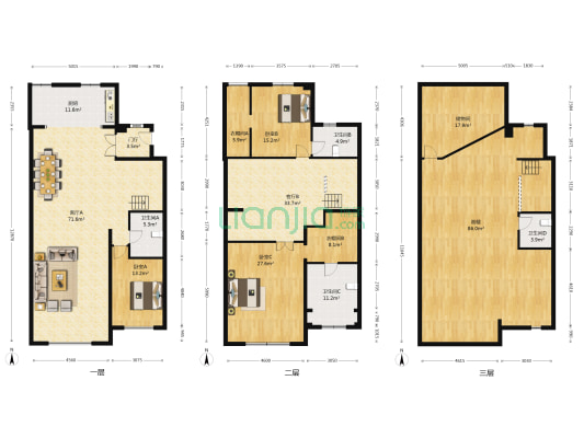 金科王府 3室2厅4卫 207平方