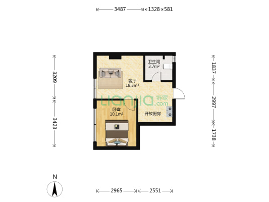 柠檬宿 1室1厅1卫 42平方