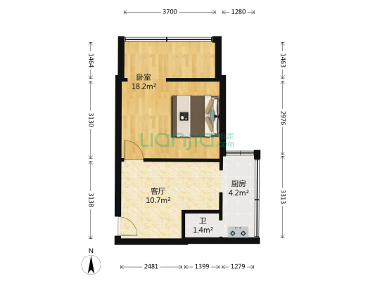 钟声村 1室1厅1卫 40平方
