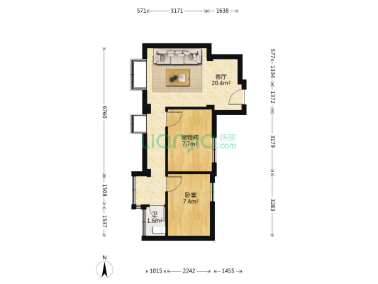 东华市场东华东路 1室1厅1卫 50平方