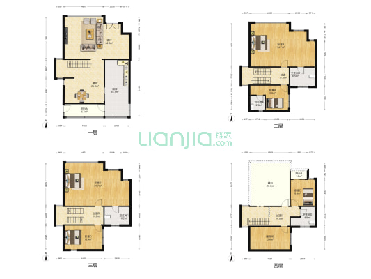 顺德碧桂园蓝天花语联排别墅区 5室2厅4卫 286平方