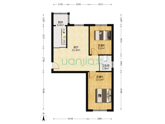 君悦华庭 2室1厅1卫 74平方
