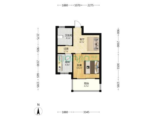 径都荷塘花苑 1室1厅1卫 40平方