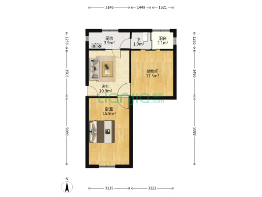 斋堂巷11弄1号 1室1厅1卫 55平方