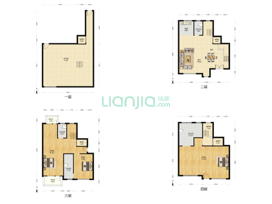 德美花园 3室1厅4卫 271平方