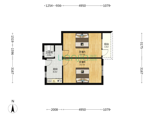 定西路680号 2室0厅1卫 55平方