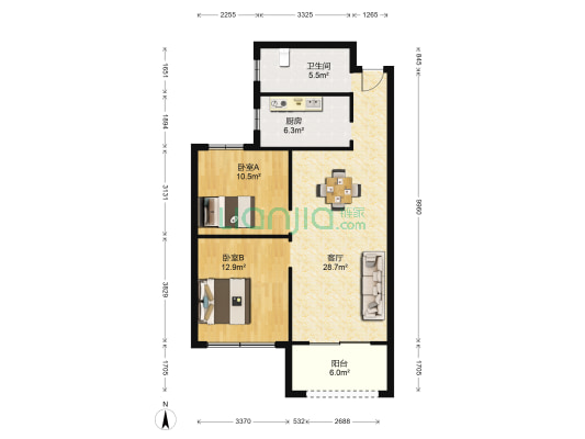一品•星泽湾 2室1厅1卫 84平方