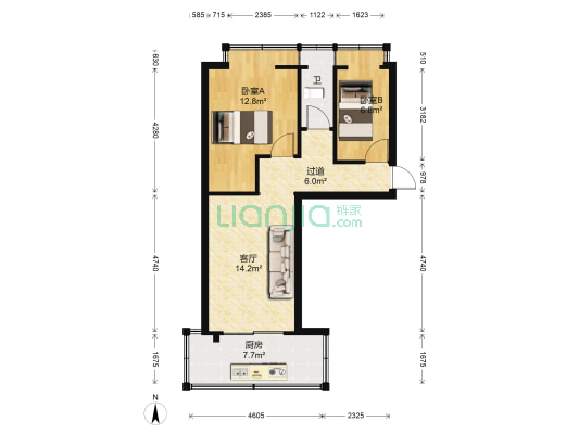 东华小区春登里 2室1厅1卫 54平方