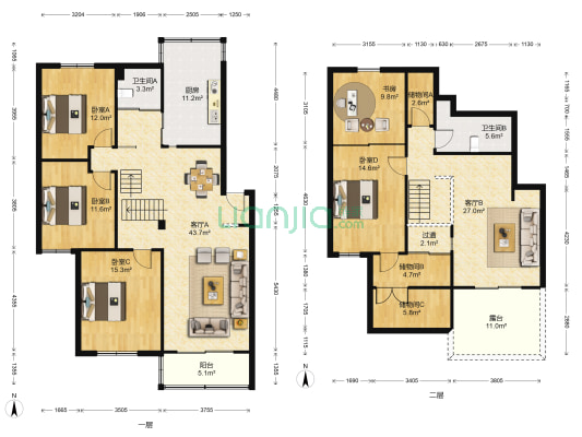 中星苑69号-86号 5室2厅2卫 120平方