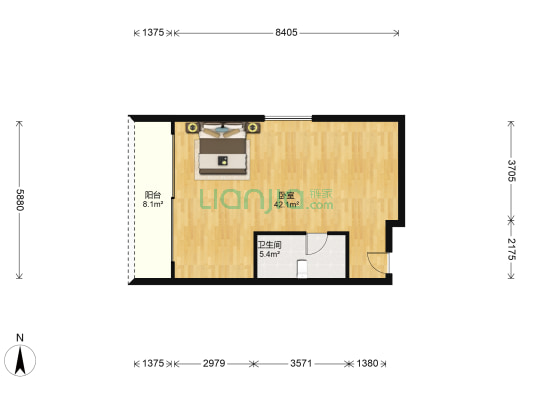 东山天境 1室0厅1卫 77平方