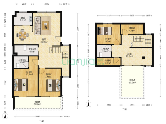 鹅浦景园 3室1厅3卫 147平方