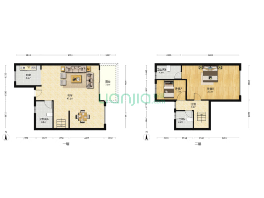 碧桂园十里江南 2室1厅3卫 148平方