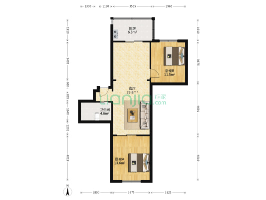 建行小区 2室1厅1卫 85平方