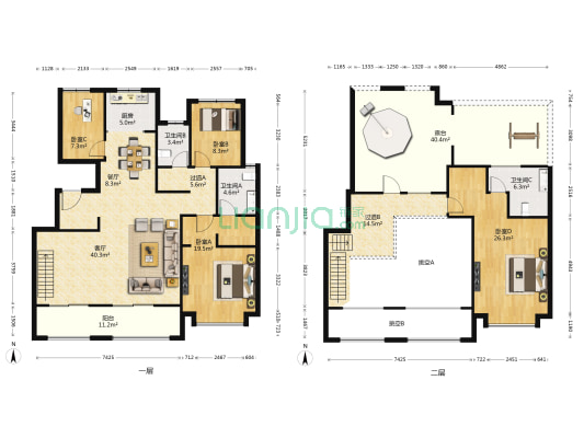 绿城甘棠苑北苑 4室2厅3卫 191平方