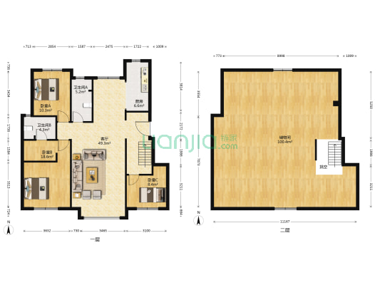 华润二十四城C区 3室1厅2卫 128平方