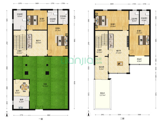 沙家浜弄13号 4室3厅5卫 221平方