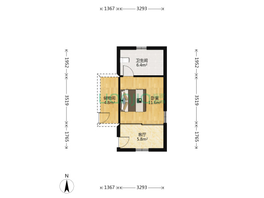 温家岸散盘 1室1厅1卫 23平方