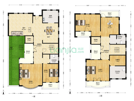 金河名人世家 5室1厅3卫 288平方