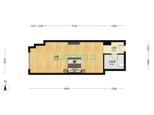 学府名邸 1室0厅1卫 66平方