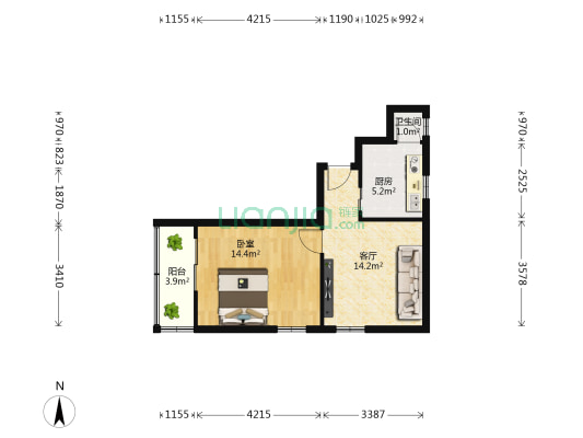 吉林支路 1室1厅1卫 48平方