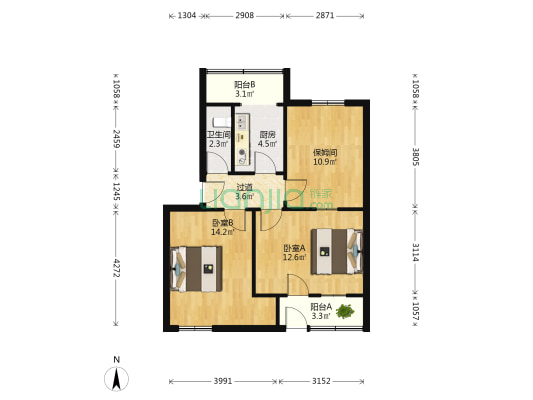 玉函路13号 2室0厅1卫 66平方