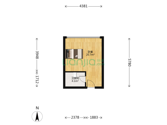 文锦大厦 1室0厅1卫 37平方