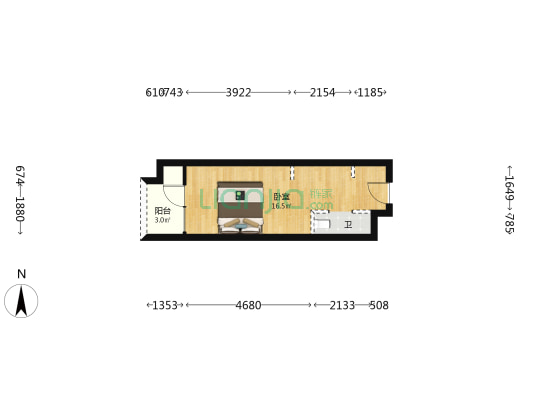 时代小满 1室0厅1卫 30平方