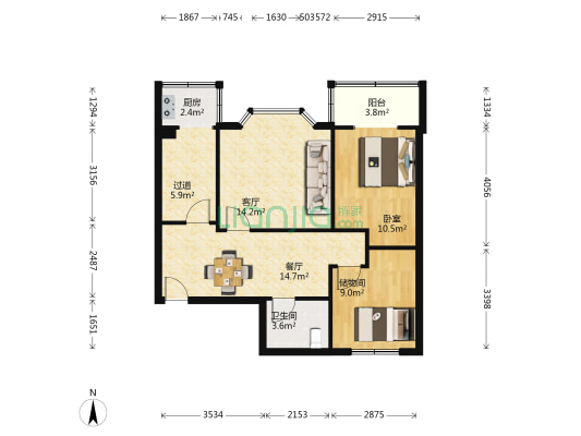 银沙路16号 1室2厅1卫 78平方
